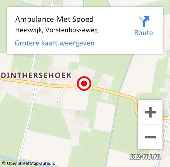 Locatie op kaart van de 112 melding: Ambulance Met Spoed Naar Heeswijk, Vorstenbosseweg op 5 april 2018 04:24