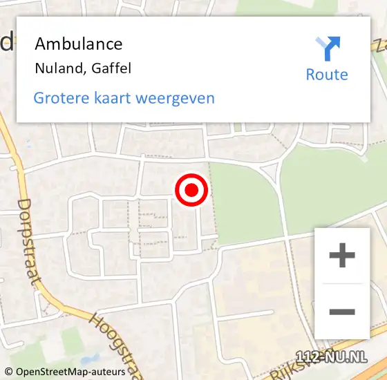 Locatie op kaart van de 112 melding: Ambulance Nuland, Gaffel op 5 april 2018 05:40