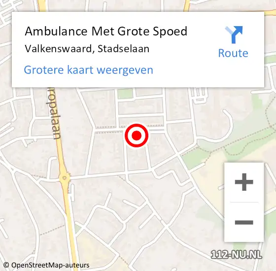 Locatie op kaart van de 112 melding: Ambulance Met Grote Spoed Naar Valkenswaard, Stadselaan op 5 april 2018 07:33