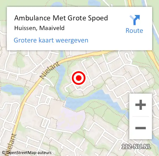 Locatie op kaart van de 112 melding: Ambulance Met Grote Spoed Naar Huissen, Maaiveld op 5 april 2018 08:09