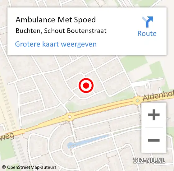 Locatie op kaart van de 112 melding: Ambulance Met Spoed Naar Buchten, Schout Boutenstraat op 21 februari 2014 09:08