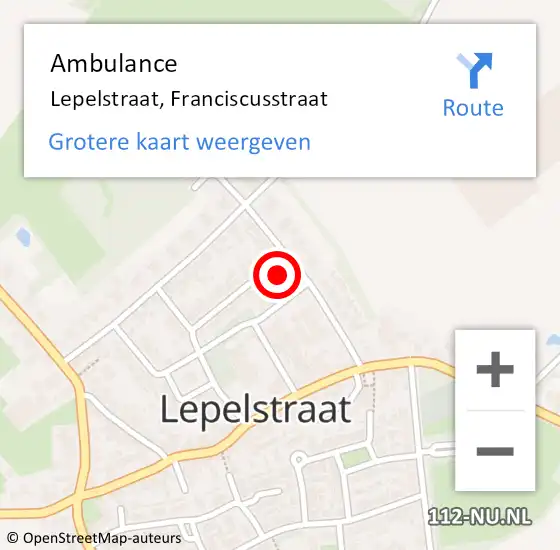 Locatie op kaart van de 112 melding: Ambulance Lepelstraat, Franciscusstraat op 5 april 2018 08:26