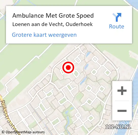 Locatie op kaart van de 112 melding: Ambulance Met Grote Spoed Naar Loenen aan de Vecht, Ouderhoek op 5 april 2018 08:26