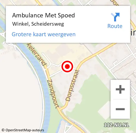 Locatie op kaart van de 112 melding: Ambulance Met Spoed Naar Winkel, Scheidersweg op 5 april 2018 09:31