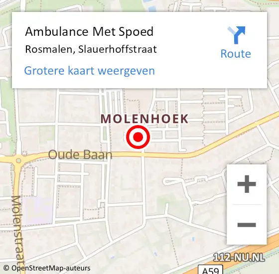 Locatie op kaart van de 112 melding: Ambulance Met Spoed Naar Rosmalen, Slauerhoffstraat op 5 april 2018 10:36