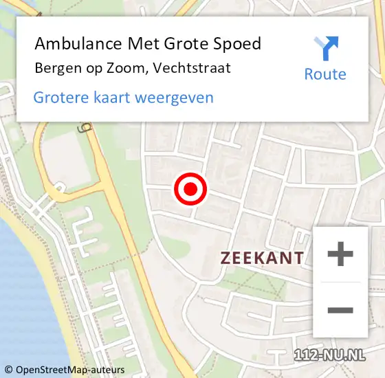 Locatie op kaart van de 112 melding: Ambulance Met Grote Spoed Naar Bergen op Zoom, Vechtstraat op 5 april 2018 10:52