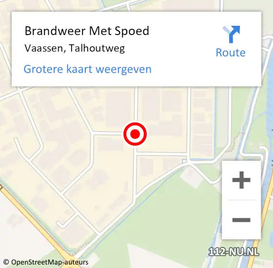Locatie op kaart van de 112 melding: Brandweer Met Spoed Naar Vaassen, Talhoutweg op 5 april 2018 11:52