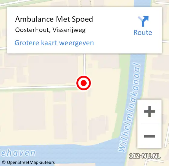 Locatie op kaart van de 112 melding: Ambulance Met Spoed Naar Oosterhout, Visserijweg op 5 april 2018 12:51