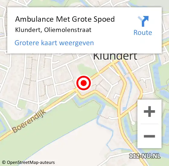 Locatie op kaart van de 112 melding: Ambulance Met Grote Spoed Naar Klundert, Oliemolenstraat op 5 april 2018 13:26