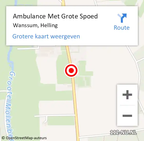 Locatie op kaart van de 112 melding: Ambulance Met Grote Spoed Naar Wanssum, Helling op 5 april 2018 17:36