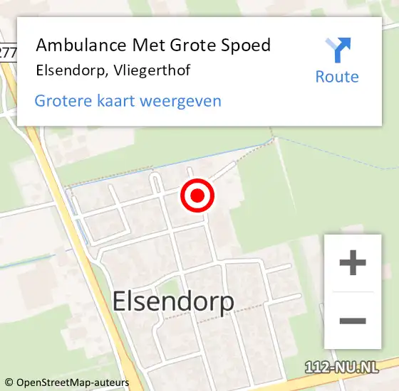 Locatie op kaart van de 112 melding: Ambulance Met Grote Spoed Naar Elsendorp, Vliegerthof op 5 april 2018 18:29