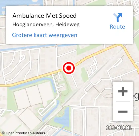 Locatie op kaart van de 112 melding: Ambulance Met Spoed Naar Hooglanderveen, Heideweg op 5 april 2018 20:53