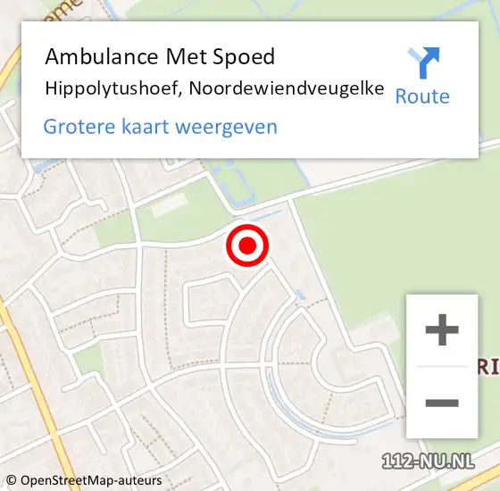 Locatie op kaart van de 112 melding: Ambulance Met Spoed Naar Hippolytushoef, Noordewiendveugelke op 5 april 2018 21:12