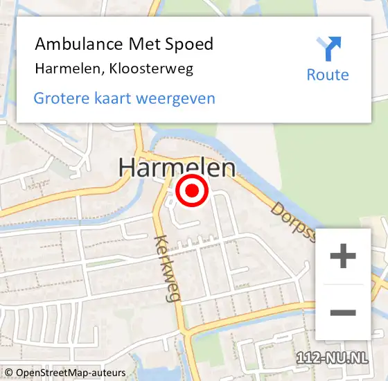 Locatie op kaart van de 112 melding: Ambulance Met Spoed Naar Harmelen, Kloosterweg op 5 april 2018 22:07