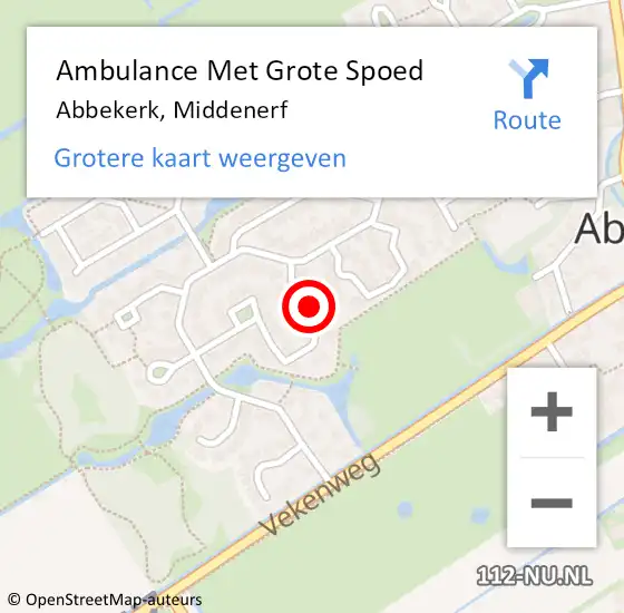 Locatie op kaart van de 112 melding: Ambulance Met Grote Spoed Naar Abbekerk, Middenerf op 5 april 2018 23:57