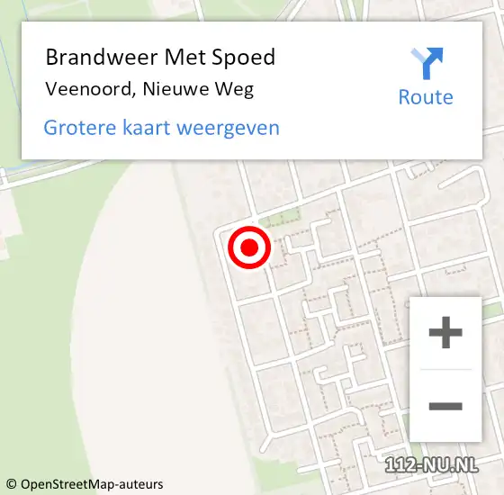 Locatie op kaart van de 112 melding: Brandweer Met Spoed Naar Veenoord, Nieuwe Weg op 6 april 2018 00:53