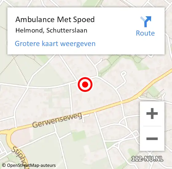 Locatie op kaart van de 112 melding: Ambulance Met Spoed Naar Helmond, Schutterslaan op 6 april 2018 01:34