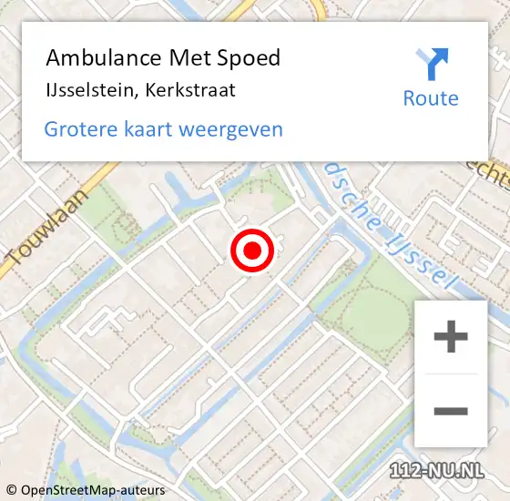 Locatie op kaart van de 112 melding: Ambulance Met Spoed Naar IJsselstein, Kerkstraat op 6 april 2018 03:42