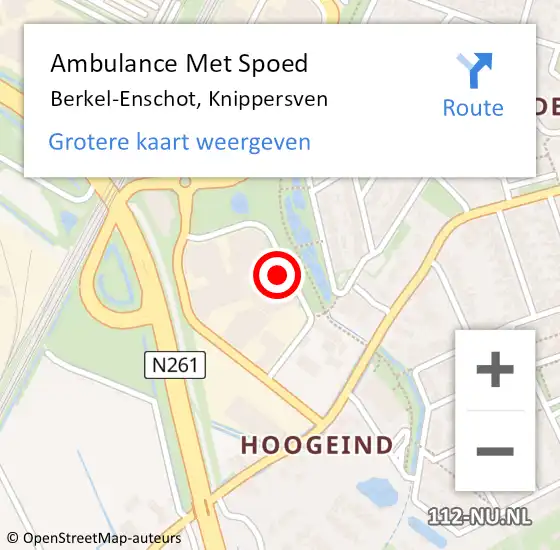 Locatie op kaart van de 112 melding: Ambulance Met Spoed Naar Berkel-Enschot, Knippersven op 6 april 2018 06:05