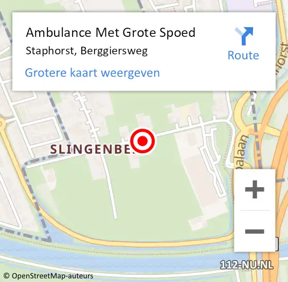 Locatie op kaart van de 112 melding: Ambulance Met Grote Spoed Naar Staphorst, Berggiersweg op 6 april 2018 09:34