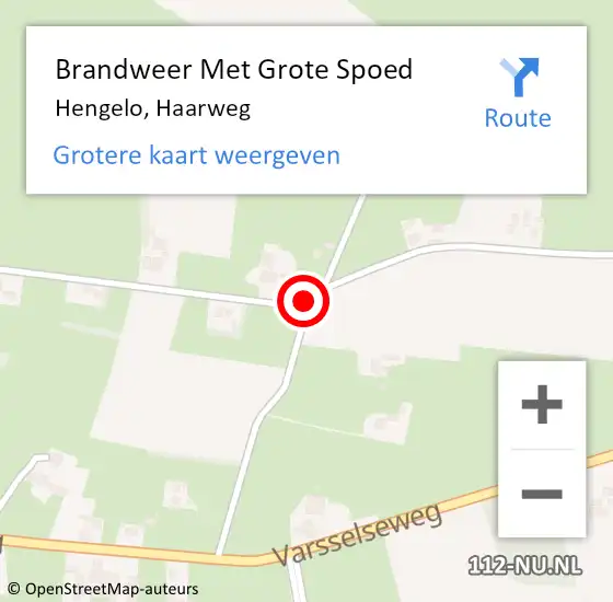 Locatie op kaart van de 112 melding: Brandweer Met Grote Spoed Naar Hengelo, Haarweg op 6 april 2018 10:20