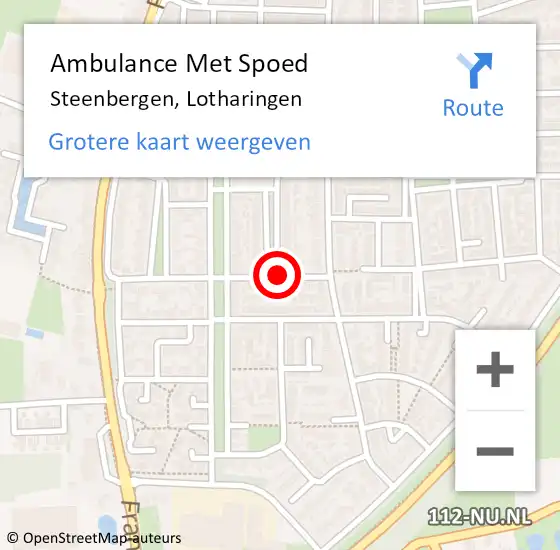 Locatie op kaart van de 112 melding: Ambulance Met Spoed Naar Steenbergen, Lotharingen op 6 april 2018 10:30
