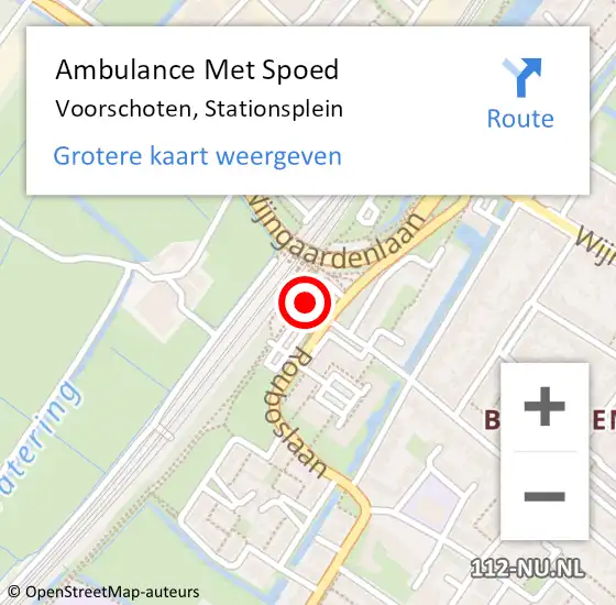 Locatie op kaart van de 112 melding: Ambulance Met Spoed Naar Voorschoten, Stationsplein op 6 april 2018 10:54