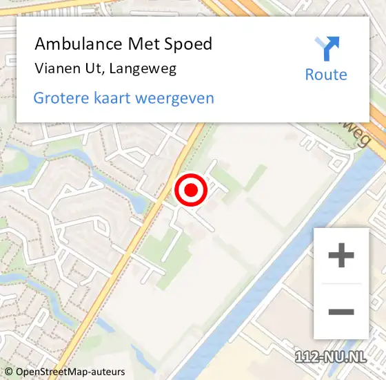 Locatie op kaart van de 112 melding: Ambulance Met Spoed Naar Vianen Ut, Langeweg op 6 april 2018 11:39