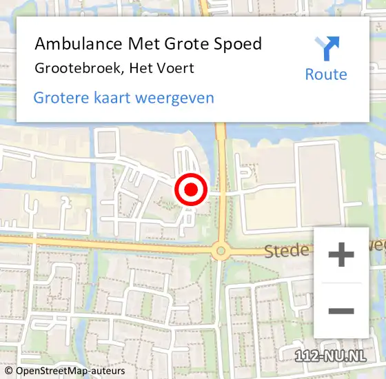 Locatie op kaart van de 112 melding: Ambulance Met Grote Spoed Naar Grootebroek, Het Voert op 6 april 2018 12:13