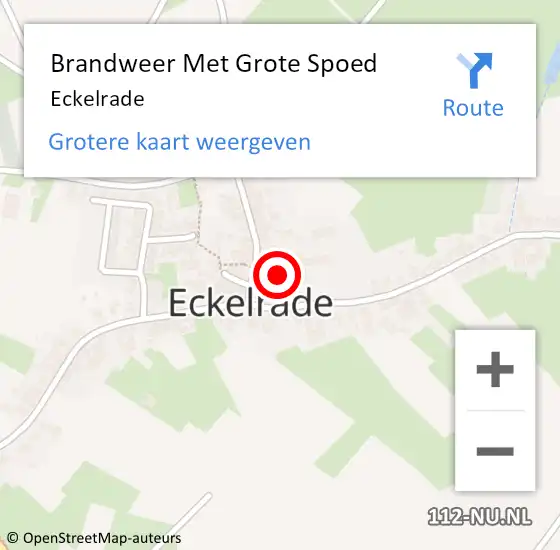 Locatie op kaart van de 112 melding: Brandweer Met Grote Spoed Naar Eckelrade op 6 april 2018 14:24