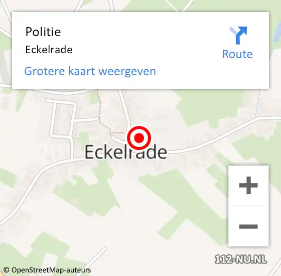 Locatie op kaart van de 112 melding: Politie Eckelrade op 6 april 2018 14:26