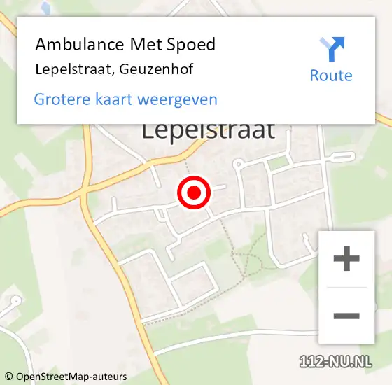 Locatie op kaart van de 112 melding: Ambulance Met Spoed Naar Lepelstraat, Geuzenhof op 6 april 2018 14:40