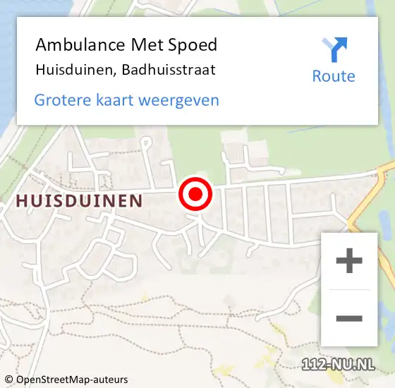 Locatie op kaart van de 112 melding: Ambulance Met Spoed Naar Huisduinen, Badhuisstraat op 6 april 2018 16:14