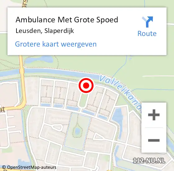 Locatie op kaart van de 112 melding: Ambulance Met Grote Spoed Naar Leusden, Slaperdijk op 6 april 2018 16:32