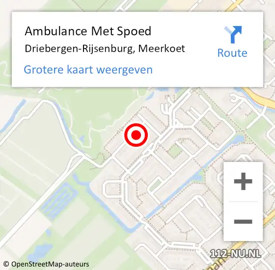 Locatie op kaart van de 112 melding: Ambulance Met Spoed Naar Driebergen-Rijsenburg, Meerkoet op 6 april 2018 16:57