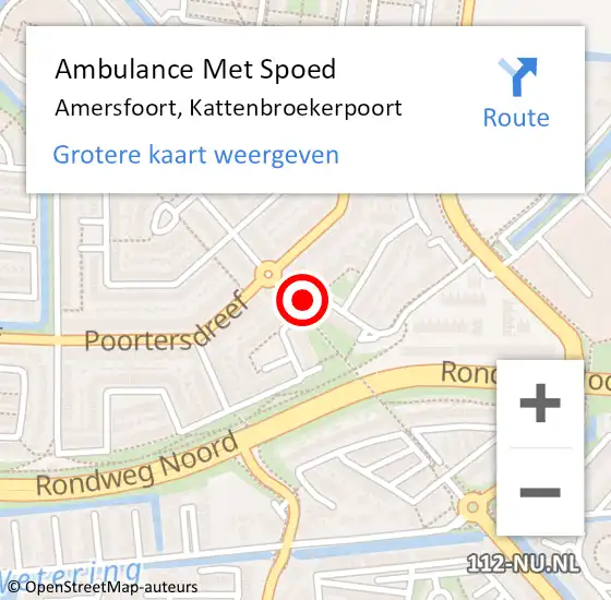 Locatie op kaart van de 112 melding: Ambulance Met Spoed Naar Amersfoort, Kattenbroekerpoort op 6 april 2018 17:25