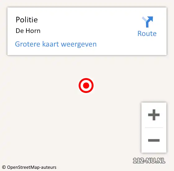 Locatie op kaart van de 112 melding: Politie De Horn op 6 april 2018 17:48