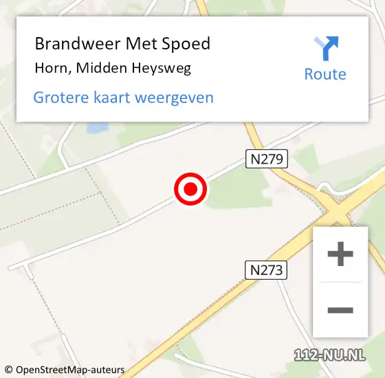 Locatie op kaart van de 112 melding: Brandweer Met Spoed Naar Horn, Midden Heysweg op 6 april 2018 17:55