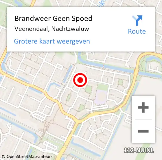 Locatie op kaart van de 112 melding: Brandweer Geen Spoed Naar Veenendaal, Nachtzwaluw op 6 april 2018 18:12