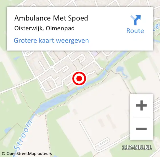 Locatie op kaart van de 112 melding: Ambulance Met Spoed Naar Oisterwijk, Olmenpad op 6 april 2018 18:55