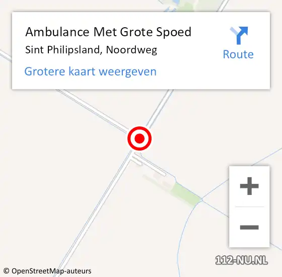 Locatie op kaart van de 112 melding: Ambulance Met Grote Spoed Naar Sint Philipsland, Noordweg op 6 april 2018 19:25