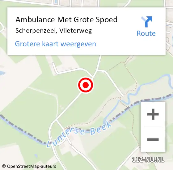 Locatie op kaart van de 112 melding: Ambulance Met Grote Spoed Naar Scherpenzeel, Vlieterweg op 6 april 2018 20:15