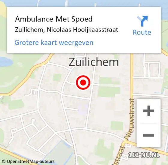 Locatie op kaart van de 112 melding: Ambulance Met Spoed Naar Zuilichem, Nicolaas Hooijkaasstraat op 6 april 2018 20:22