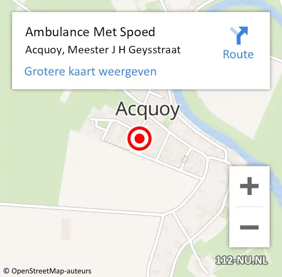 Locatie op kaart van de 112 melding: Ambulance Met Spoed Naar Acquoy, Meester J H Geysstraat op 6 april 2018 21:13