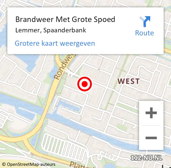 Locatie op kaart van de 112 melding: Brandweer Met Grote Spoed Naar Lemmer, Spaanderbank op 6 april 2018 21:32