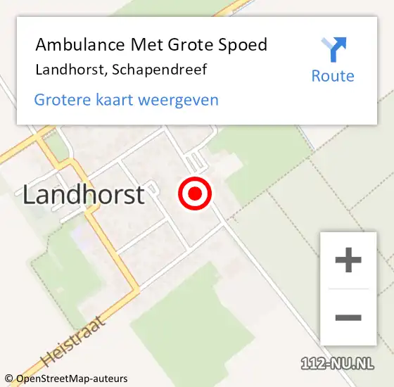 Locatie op kaart van de 112 melding: Ambulance Met Grote Spoed Naar Landhorst, Schapendreef op 6 april 2018 22:27