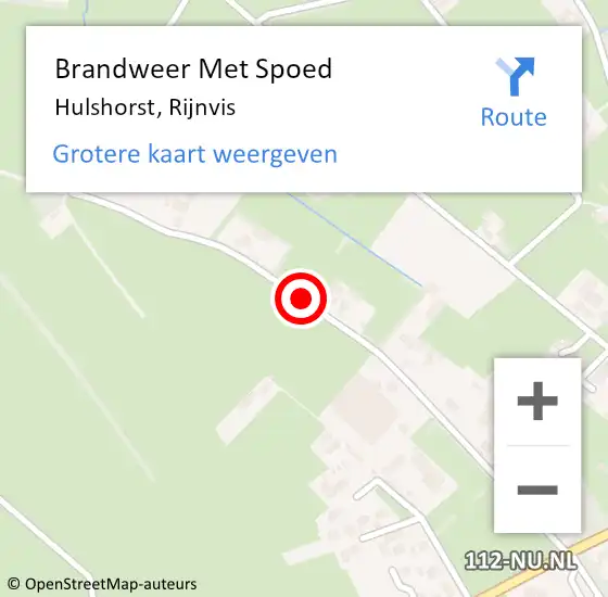 Locatie op kaart van de 112 melding: Brandweer Met Spoed Naar Hulshorst, Rijnvis op 6 april 2018 22:54