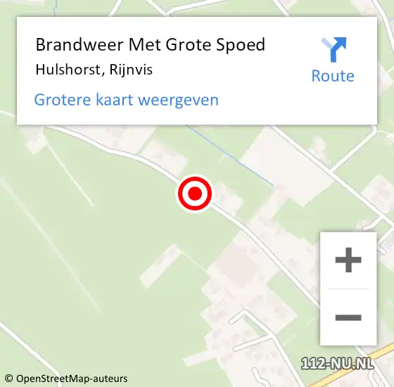 Locatie op kaart van de 112 melding: Brandweer Met Grote Spoed Naar Hulshorst, Rijnvis op 6 april 2018 23:14