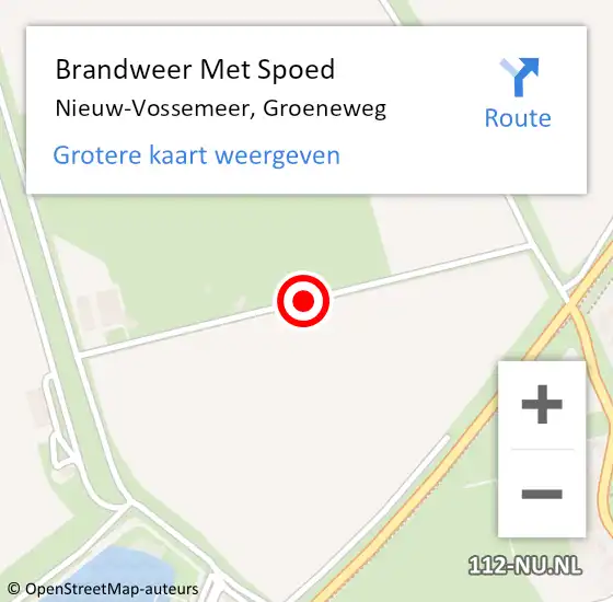 Locatie op kaart van de 112 melding: Brandweer Met Spoed Naar Nieuw-Vossemeer, Groeneweg op 6 april 2018 23:34