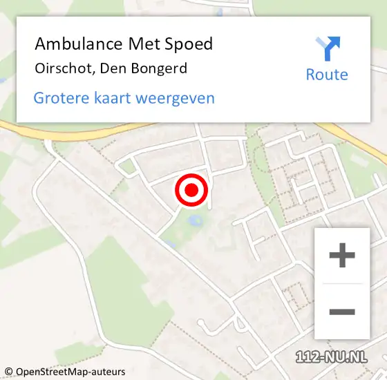 Locatie op kaart van de 112 melding: Ambulance Met Spoed Naar Oirschot, Den Bongerd op 7 april 2018 02:20